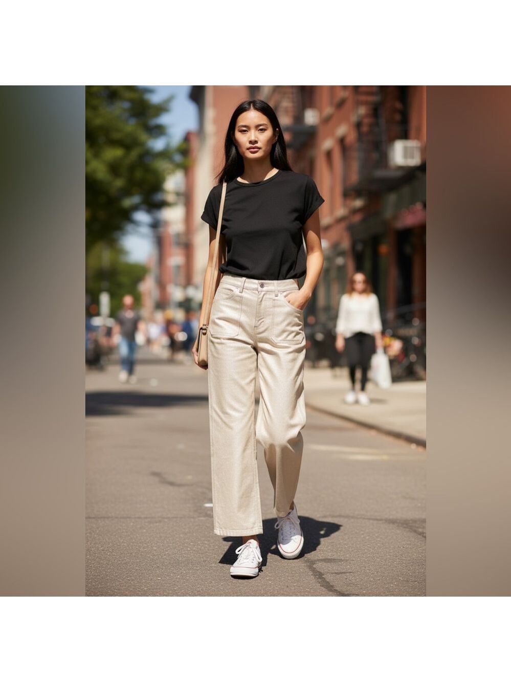 NWT Sailor Style Wide Leg Pant with Glitter fabric